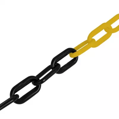 Lanț din plastic pentru semnalizare 30 m, galben și negru