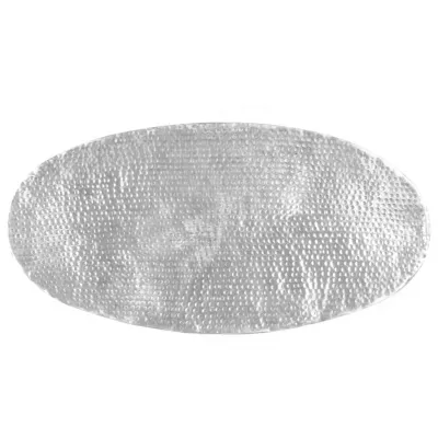 Măsuță cafea, argintiu, 100x50x28 cm aluminiu bătut la ciocan