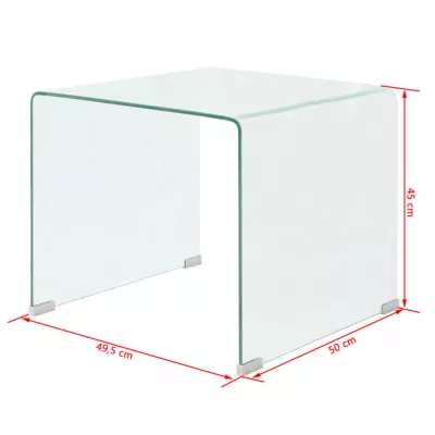 Măsuță cafea, sticlă securizată 49,5 x 50 x 45 cm, transparentă