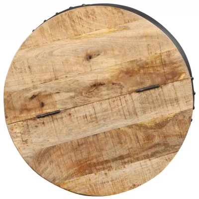 Măsuță de cafea, 53 x 43 cm, lemn masiv de mango, rotund