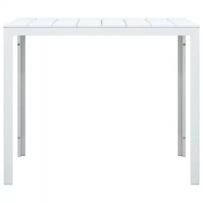 Măsuță de cafea, alb, 78 x 78 x 74 cm, HDPE, aspect lemn