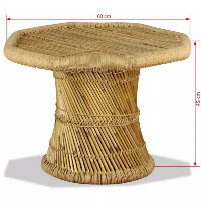 Măsuță de cafea Bambus Octogonal 60x60x45 cm