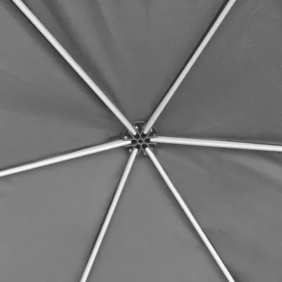 Marchiză hexagonală pliabilă, 6 pereți laterali, gri, 3,6x3,1 m