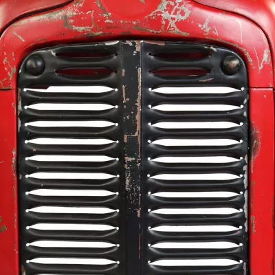 Masă bar, stil tractor, lemn masiv mango, roșu, 60x120x107 cm