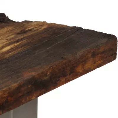 Masă consolă, 120 x 35 x 76 cm, lemn reciclat și oțel