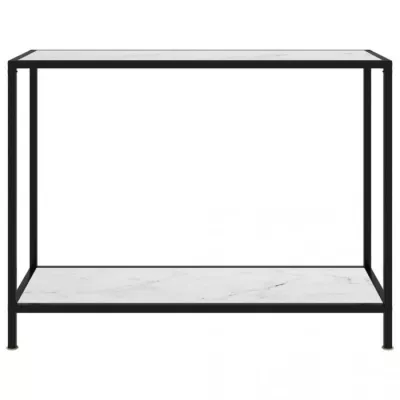 Masă consolă, alb, 100 x 35 x 75 cm, sticlă securizată