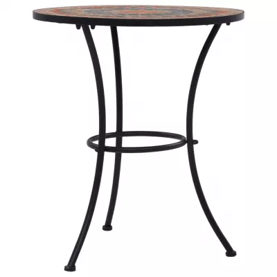 Masă de bistro mozaic, portocaliu/gri, 60 cm, ceramică