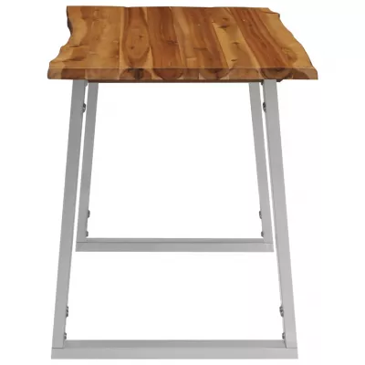 Masă de bucătărie, 120x65x75 cm, lemn acacia & oțel inoxidabil