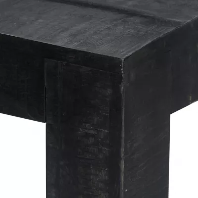 Masă de bucătărie, negru, 118x60x76 cm, lemn masiv de mango