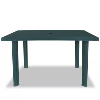 Masă de grădină, verde, 126 x 76 x 72 cm, plastic