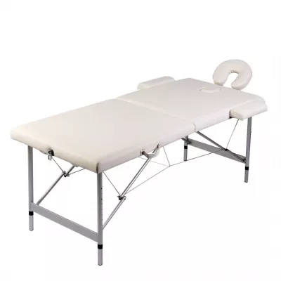 Masă de masaj pliabilă 2 zone cadru aluminiu + set accesorii