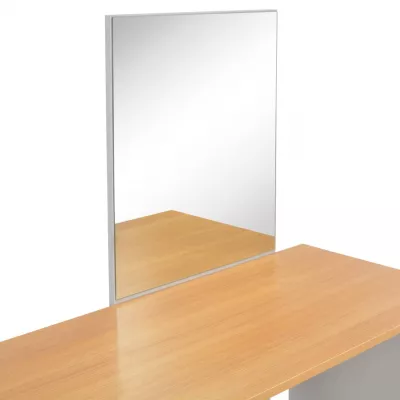 Masă de toaletă cu oglindă și taburet, gri, 104x45x131 cm