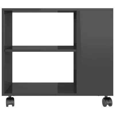 Masă laterală, gri extralucios, 70 x 35 x 55 cm, PAL