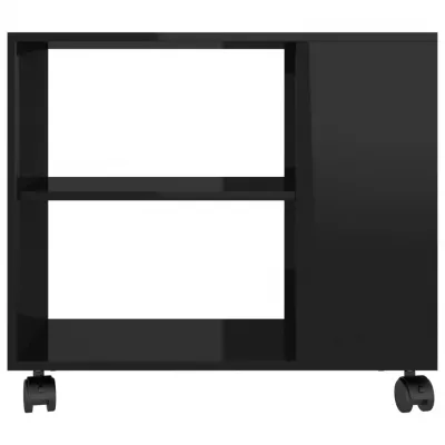 Masă laterală, negru extralucios, 70 x 35 x 55 cm, PAL