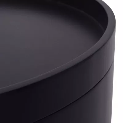 Masă laterală rotundă cu tavă de servire, 39,5x44,5 cm, negru