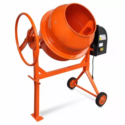 Mixer de beton și ciment 140 L 650 W din oțel portocaliu