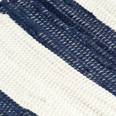 Naproane, 4 buc., chindi, albastru &amp; alb in dungi, 30 x 45 cm