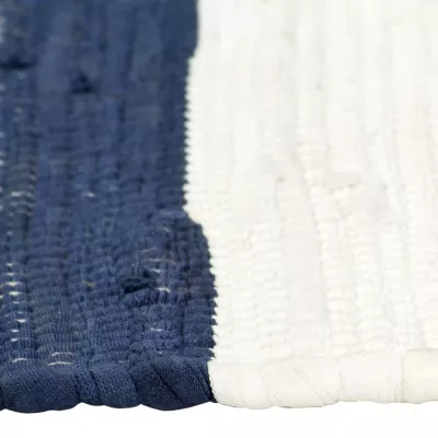 Naproane, 4 buc., chindi, albastru &amp; alb in dungi, 30 x 45 cm