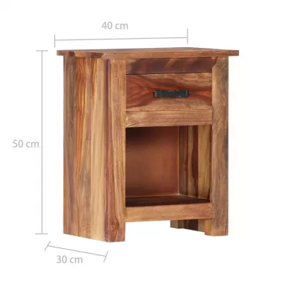 Noptieră, 40x30x50 cm, lemn masiv de sheesham