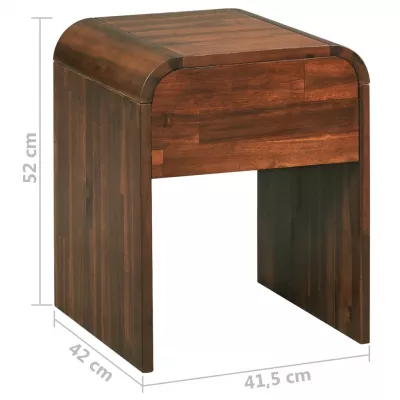 Noptieră, lemn masiv de acacia, 41,5 x 42 x 52 cm
