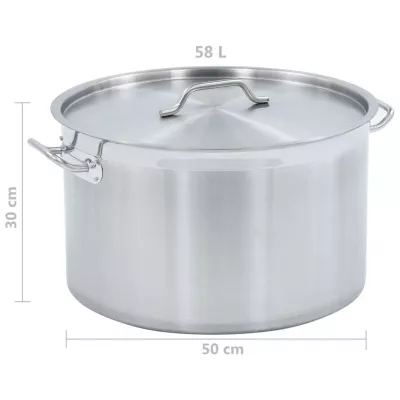 Oală de supă, 50 x 30 cm, oțel inoxidabil, 58 L