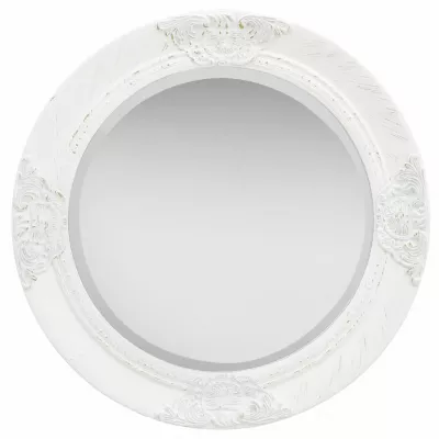 Oglindă de perete in stil baroc, alb, 50 cm