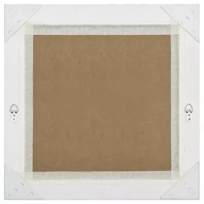 Oglindă de perete in stil baroc, alb, 60 x 60 cm