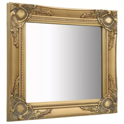Oglindă de perete in stil baroc, auriu, 50 x 50 cm
