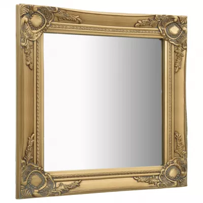 Oglindă de perete in stil baroc, auriu, 60 x 60 cm