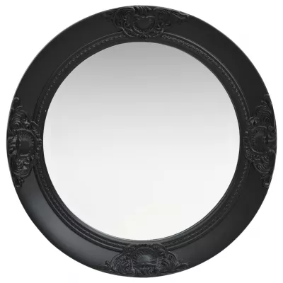 Oglindă de perete in stil baroc, negru, 50 cm