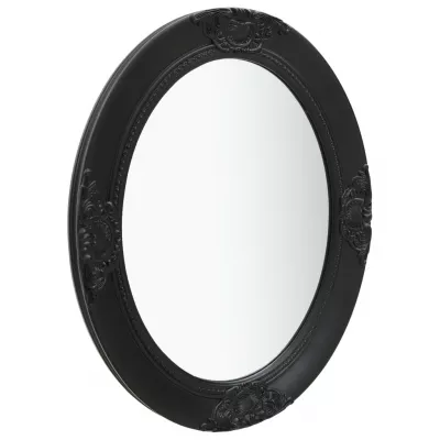 Oglindă de perete in stil baroc, negru, 50 x 60 cm