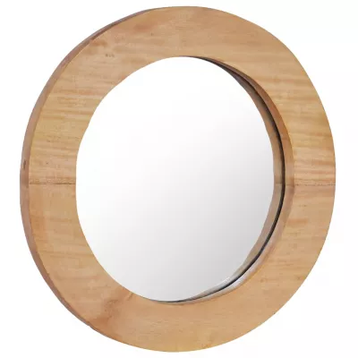 Oglindă de perete, 40 cm, tec, rotund