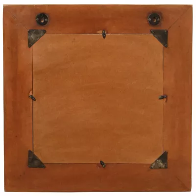 Oglindă de perete, lemn masiv reciclat, 60 x 60 cm