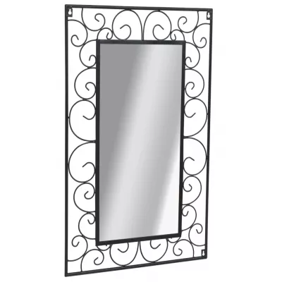 Oglindă de perete, negru, 50x80 cm, dreptunghiular