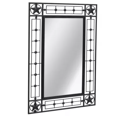Oglindă de perete, negru, 50 x 80 cm, dreptunghiular