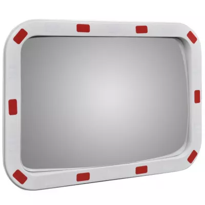 Oglindă de trafic convexă dreptunghiulară, 40 x 60 cm, cu reflectoare