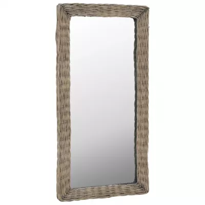 Oglindă, maro, 50 x 100 cm, răchită