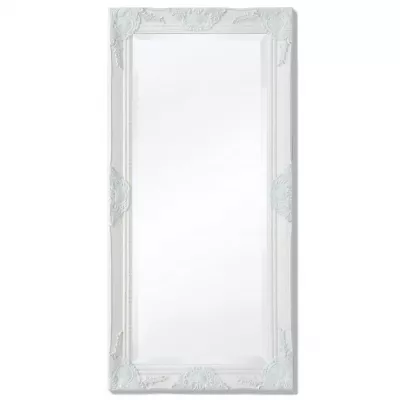 Oglindă verticală in stil baroc, 100 x 50 cm, alb