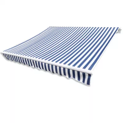 Pânză copertină albastru &amp; alb 6 x 3 m (cadrul nu este inclus)