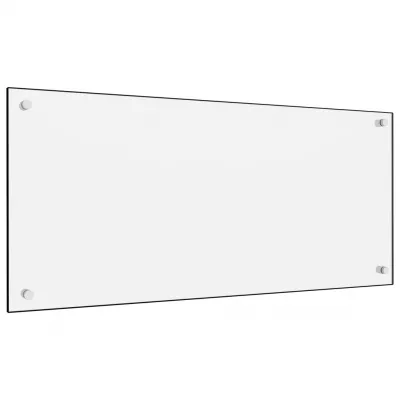 Panou antistrop bucătărie, alb, 90x40 cm, sticlă securizată