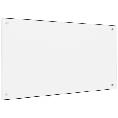 Panou antistropi bucătărie, alb, 100x60 cm, sticlă securizată