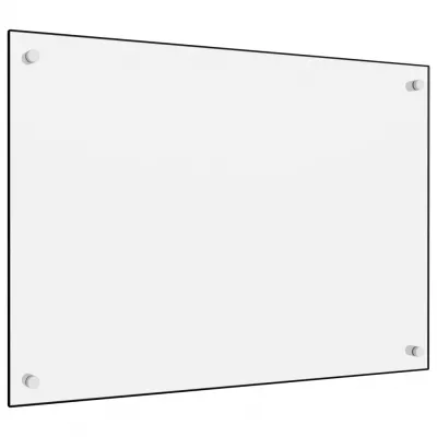 Panou antistropi bucătărie, alb, 70x50 cm, sticlă securizată