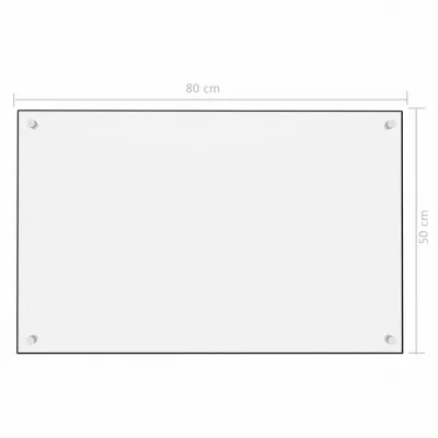 Panou antistropi bucătărie, alb, 80x50 cm, sticlă securizată