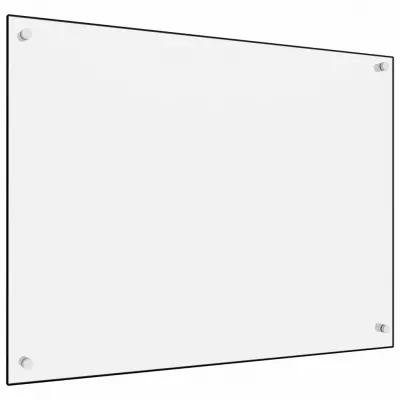 Panou antistropi bucătărie, alb, 80x60 cm, sticlă securizată