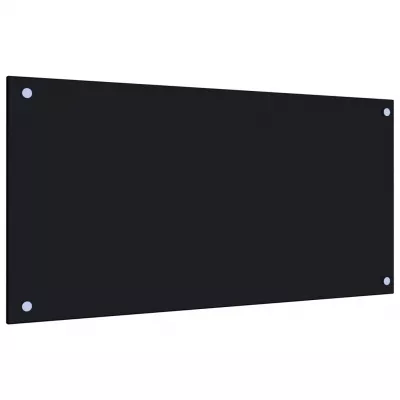 Panou antistropi bucătărie, negru, 80x40 cm, sticlă securizată