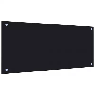 Panou antistropi bucătărie, negru, 90x40 cm, sticlă securizată