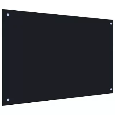 Panou antistropi bucătărie, negru, 90x60 cm, sticlă securizată