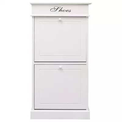 Pantofar, alb, 50x28x98 cm, lemn de paulownia