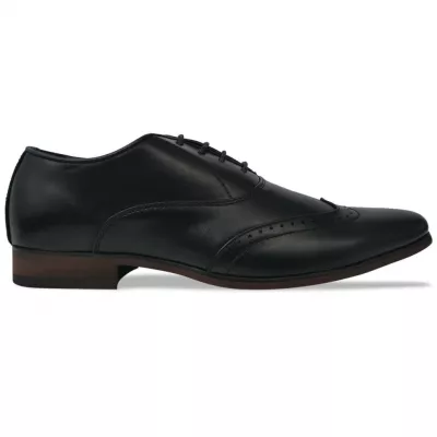 Pantofi bărbați Brogue cu șiret, mărime 42, piele PU, negru