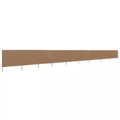 Paravan anti-vânt cu 9 panouri gri taupe 1200x120 cm textil